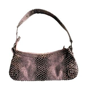 Nine West Women’s Pink and Brown Snake Skin Patterned Shoulder Bag